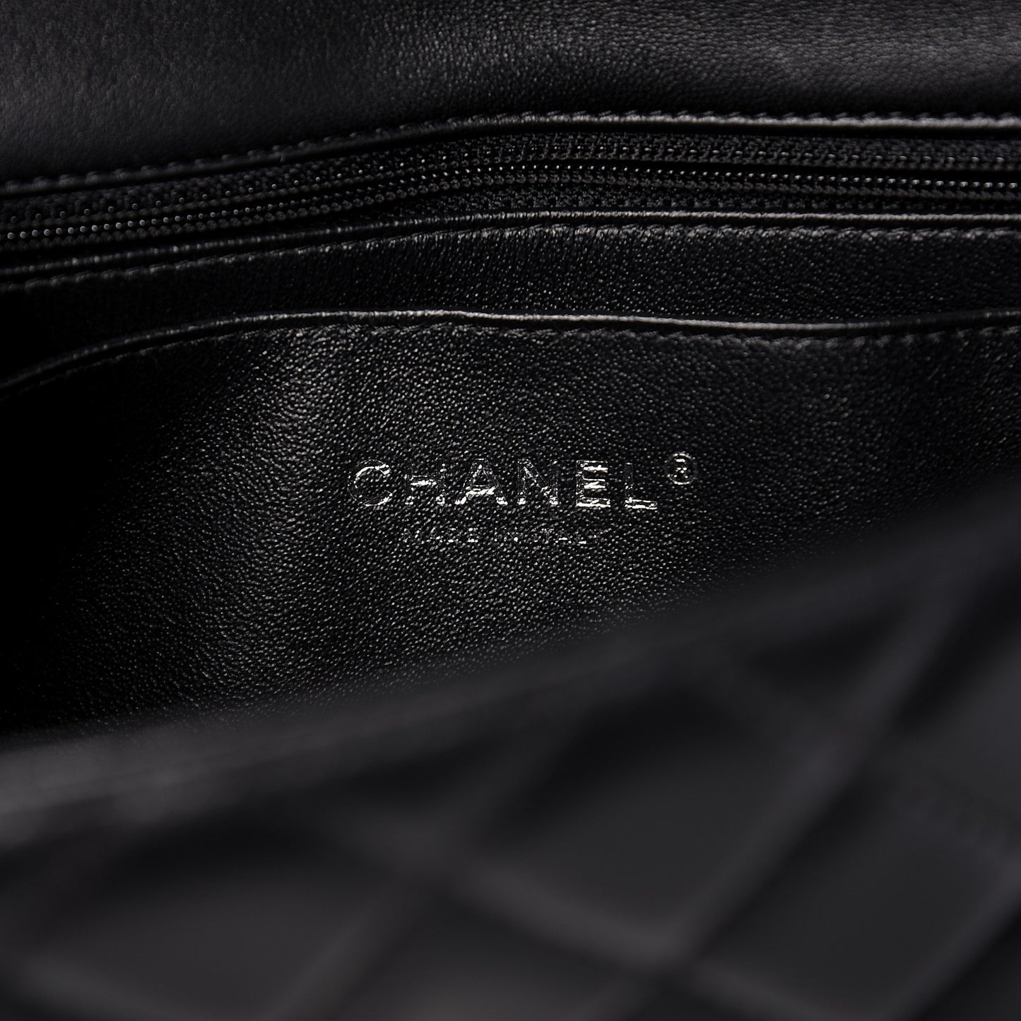 Lambskin Quilted Mini Rectangular Flap Black