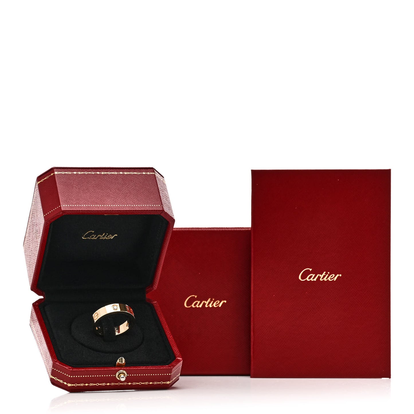 18K Yellow Gold 3 Diamond 5.5mm LOVE Ring 64 10.75
