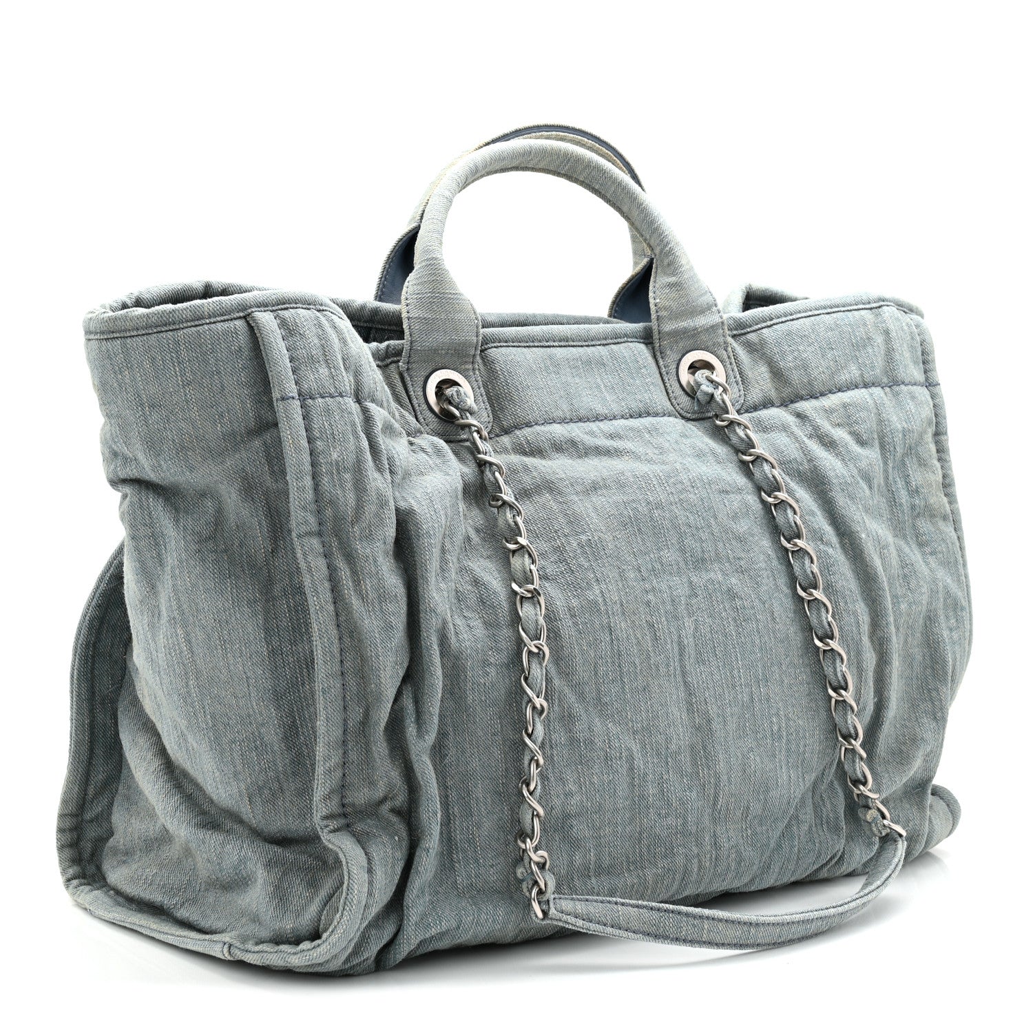 Chanel Denim Medium Deauville Tote Light Blue 3 of 11