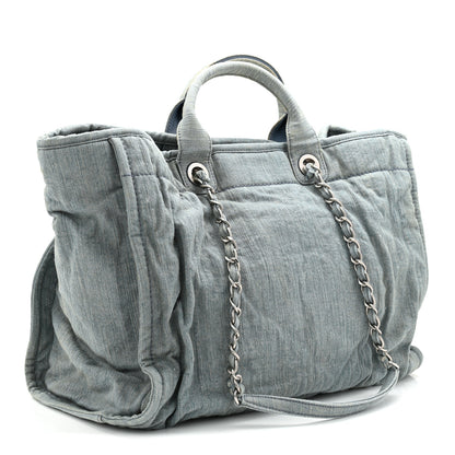 Chanel Denim Medium Deauville Tote Light Blue 3 of 11