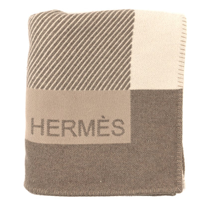 Hermes Wool Cashmere H Riviera Blanket Sable 1 of 3
