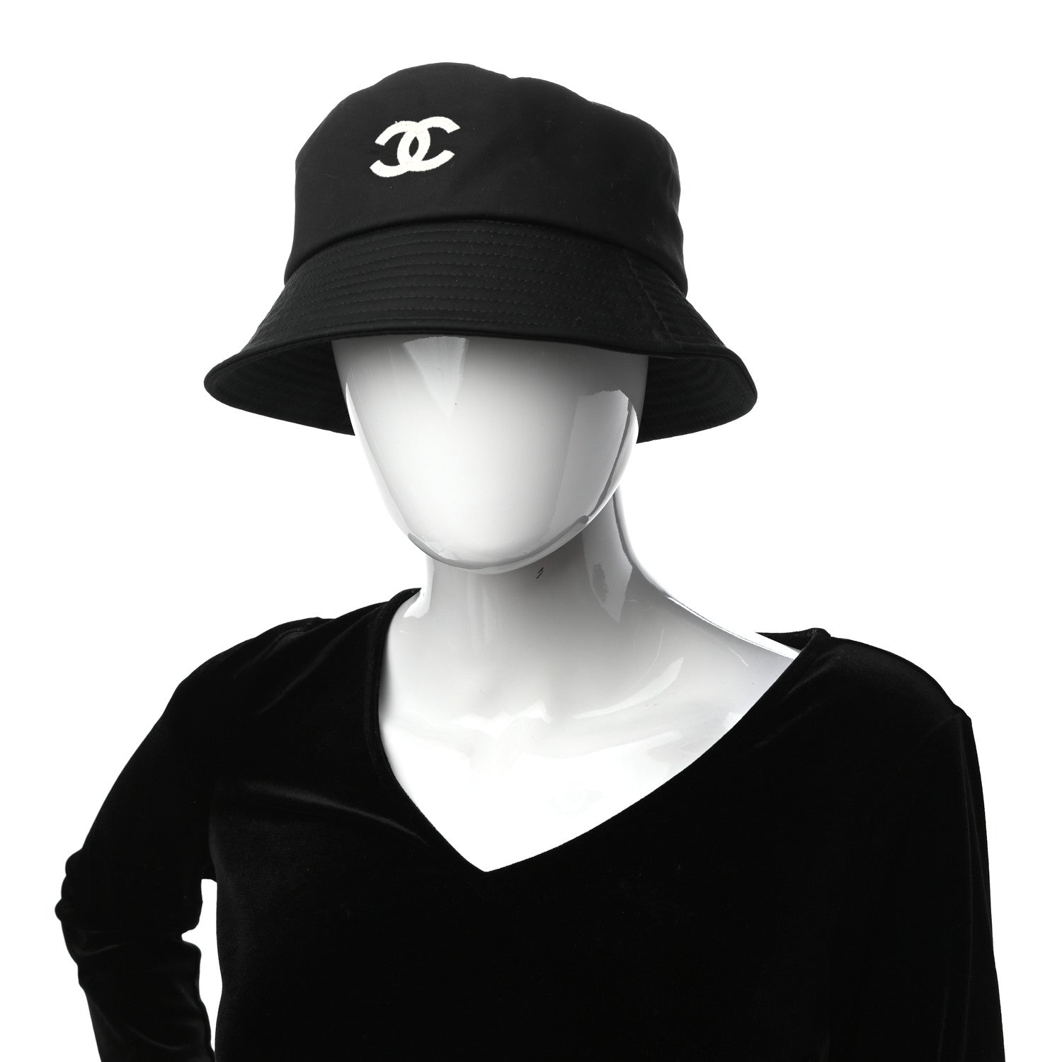 Chanel Cotton CC Bucket Hat M Black 2 of 7