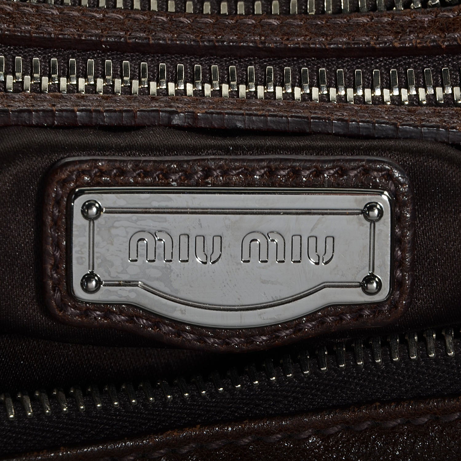 Miu Miu Nappa Patch Petals Satchel Brown 6 of 9
