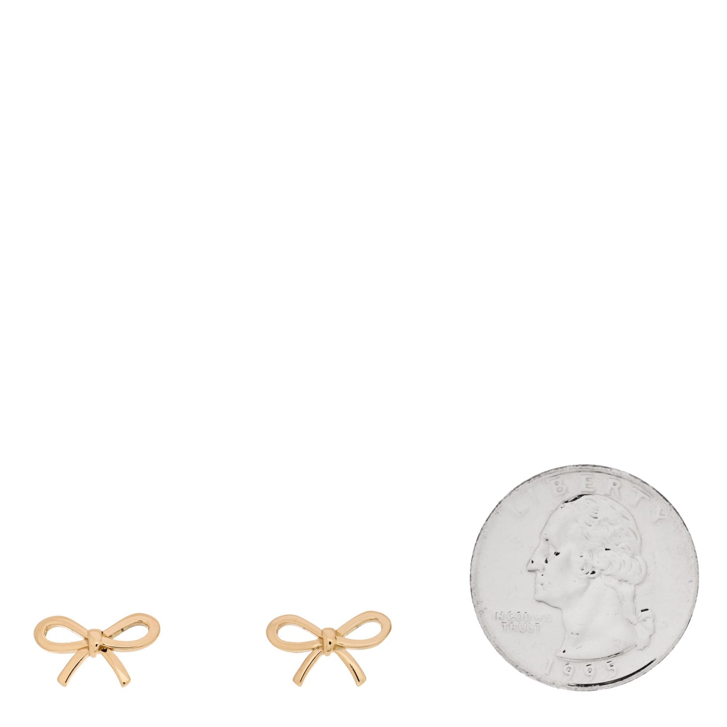 18K Yellow Gold Bow Earrings