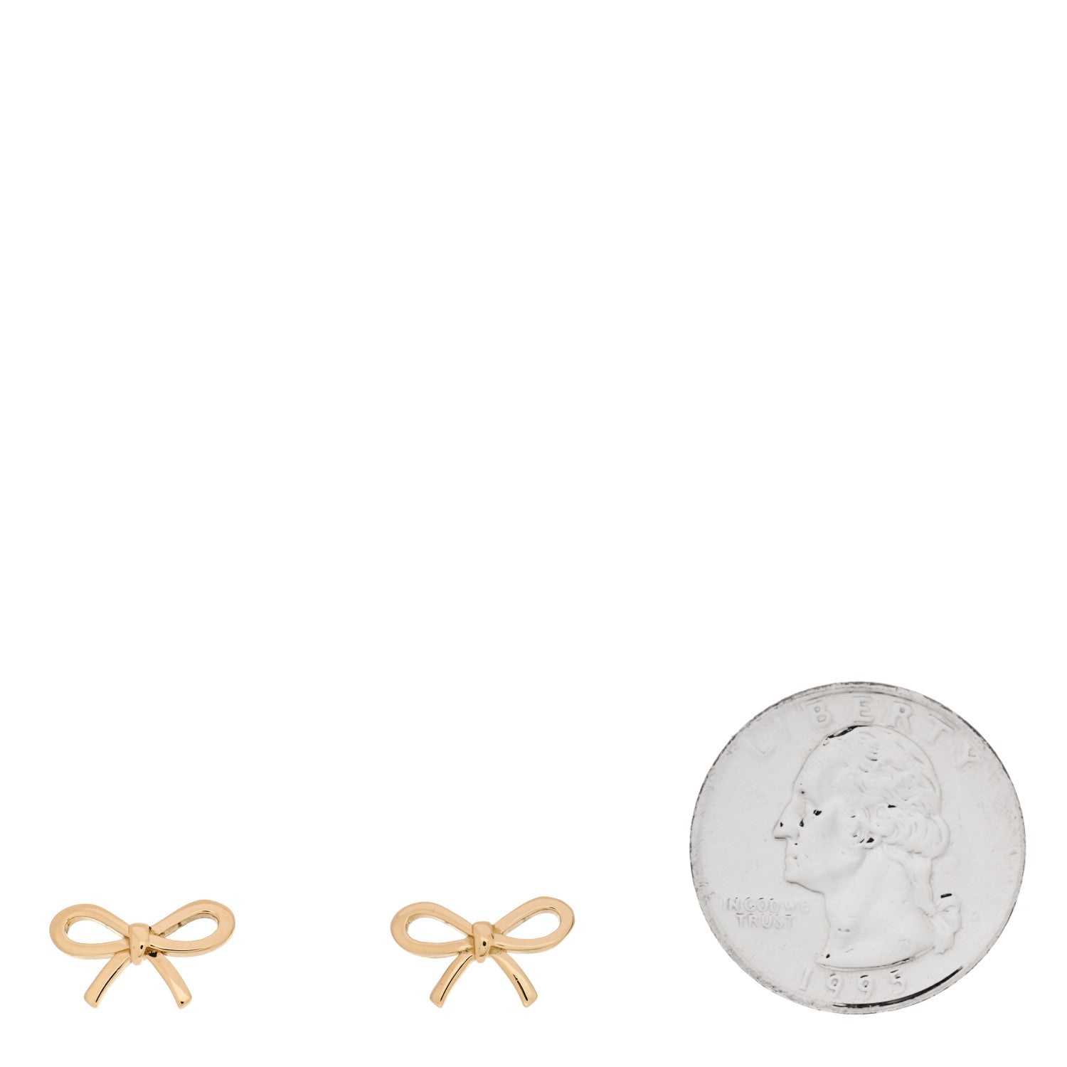 Tiffany 18K Yellow Gold Bow Earrings 2 of 5