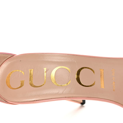 Gucci Patent Crystal Removable Bow Sandals 38.5 Sugar Pink 7 of 8