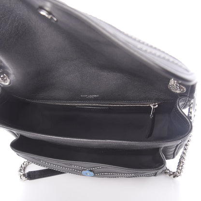Saint Laurent Lambskin Matelasse Monogram Microstud Medium Niki Chain Satchel Black 5 of 9