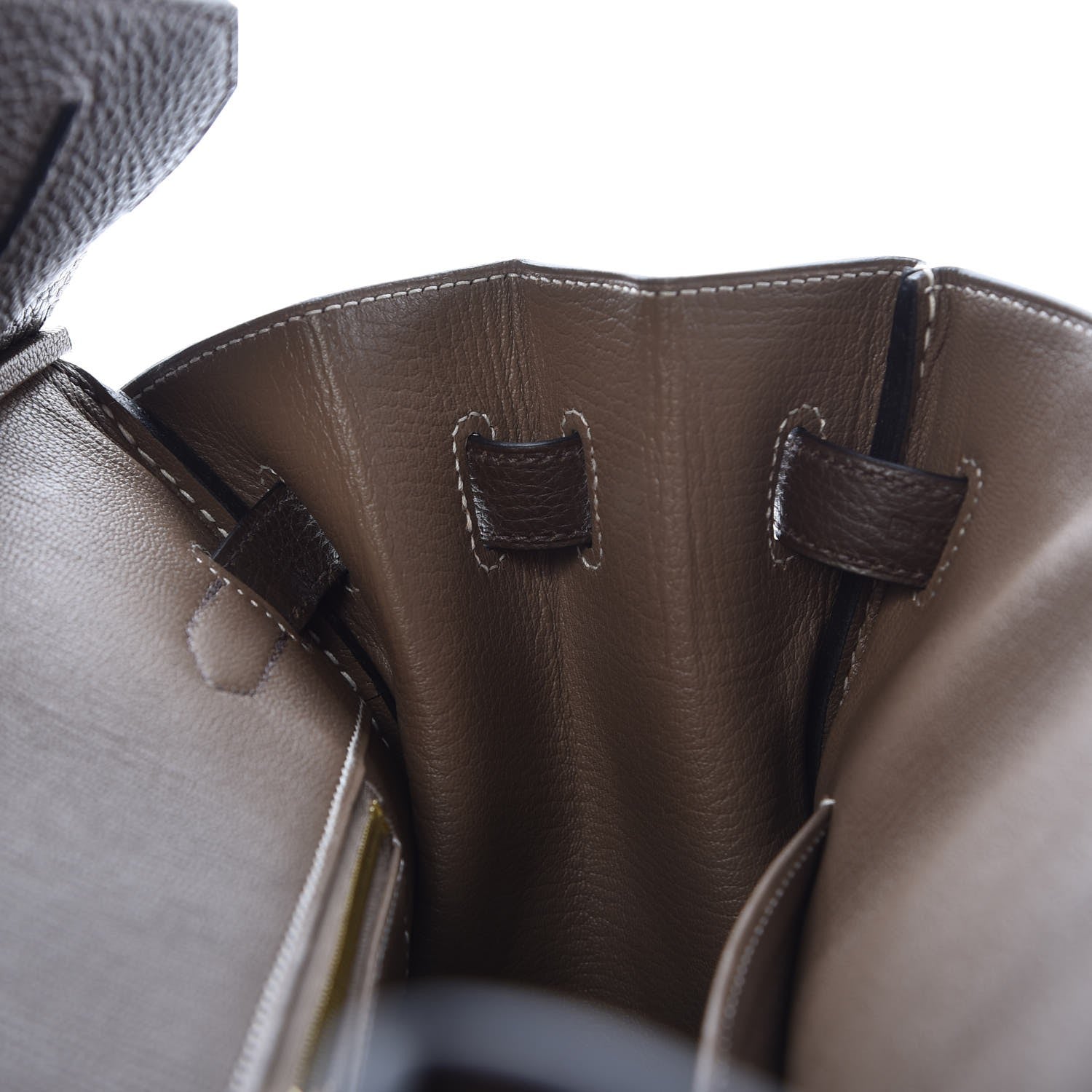 Hermes Togo Horseshoe Birkin 35 Chocolate Etoupe 18 of 35