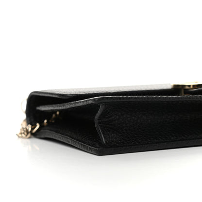 Gucci Dollar Calfskin Interlocking G Chain Wallet Black 9 of 11