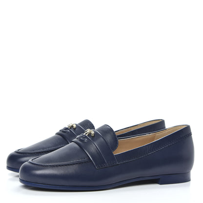 Chanel Lambskin CC Loafers 35.5 Navy 3 of 11