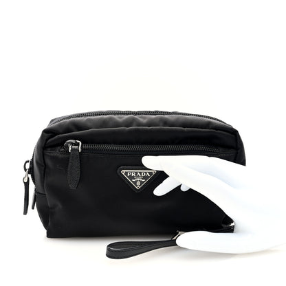 Prada Re-Nylon Saffiano Pouch Wristlet Black 2 of 6