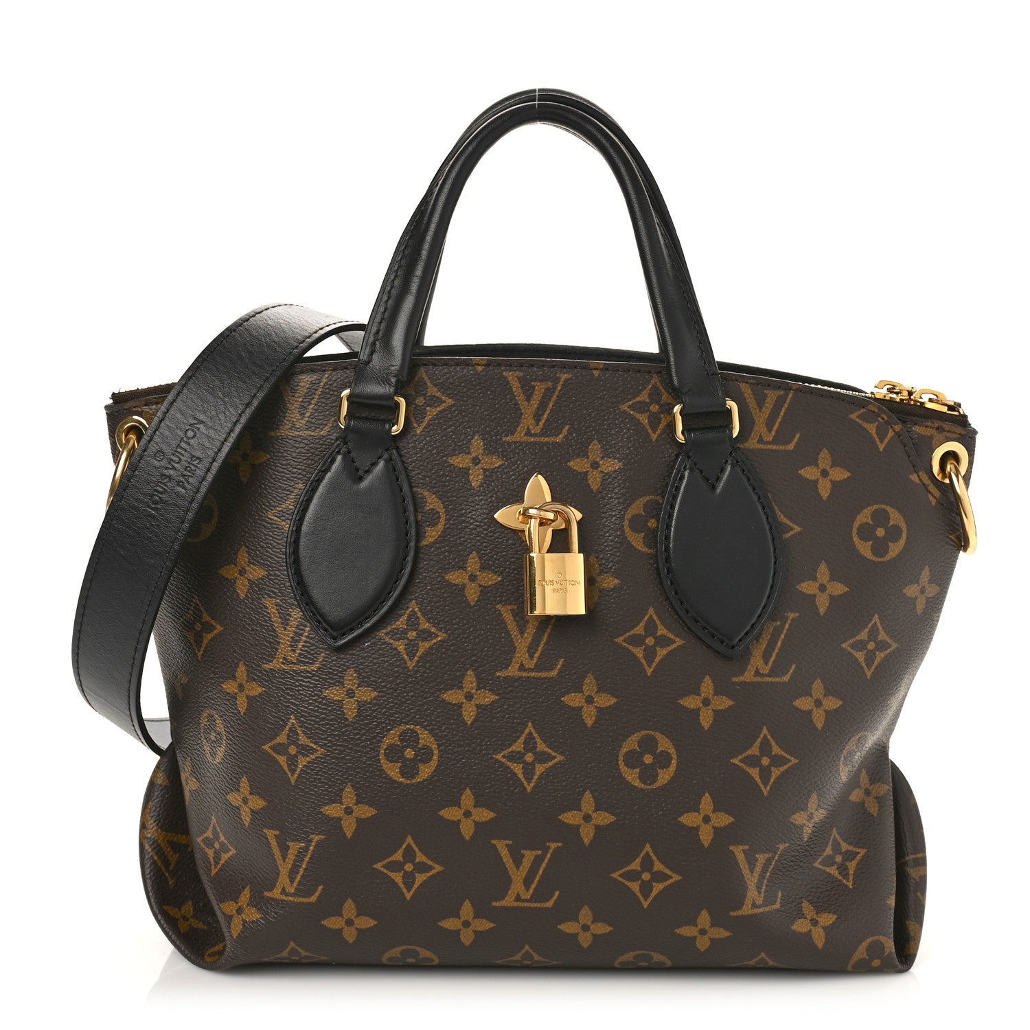 Louis Vuitton Monogram Flower Zipped Tote PM Black 1 of 8