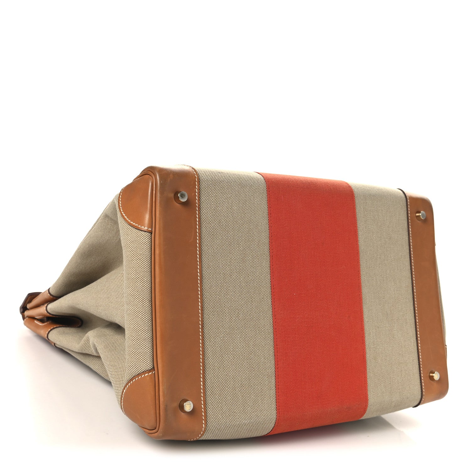 Hermes Toile Natural Barenia Flag HAC Birkin 40 Fauve Paprika 3 of 16