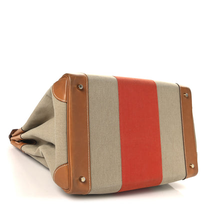 Hermes Toile Natural Barenia Flag HAC Birkin 40 Fauve Paprika 3 of 16