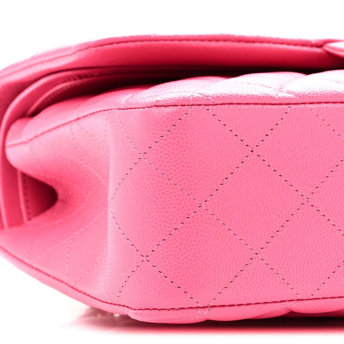 Caviar Quilted Medium Double Flap Pink