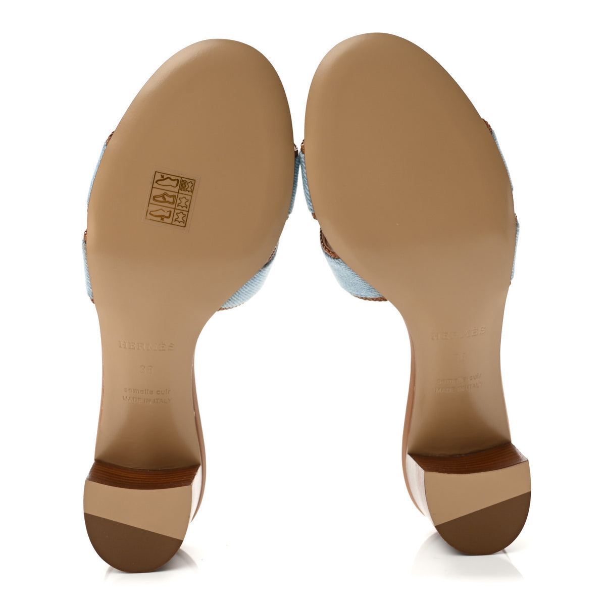 Hermes Denim Braided Nappa Oasis Sandals 38 Bleu Clair Naturel 6 of 10