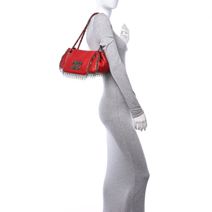 Chanel Lambskin Rock And Cabaret Chain Fringe Accordion Flap Red 2 of 10