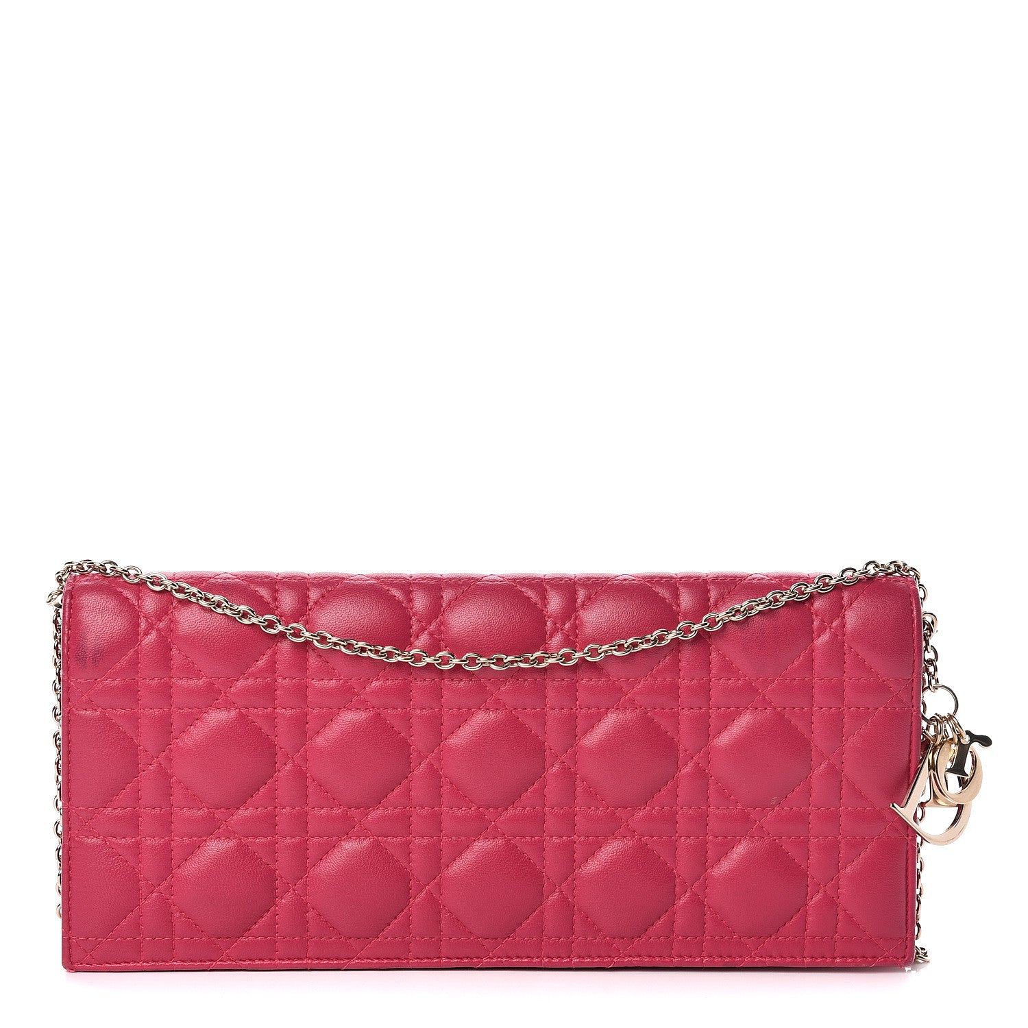 Christian Dior Lambskin Cannage Rendezvous Chain Wallet Pink 1 of 14