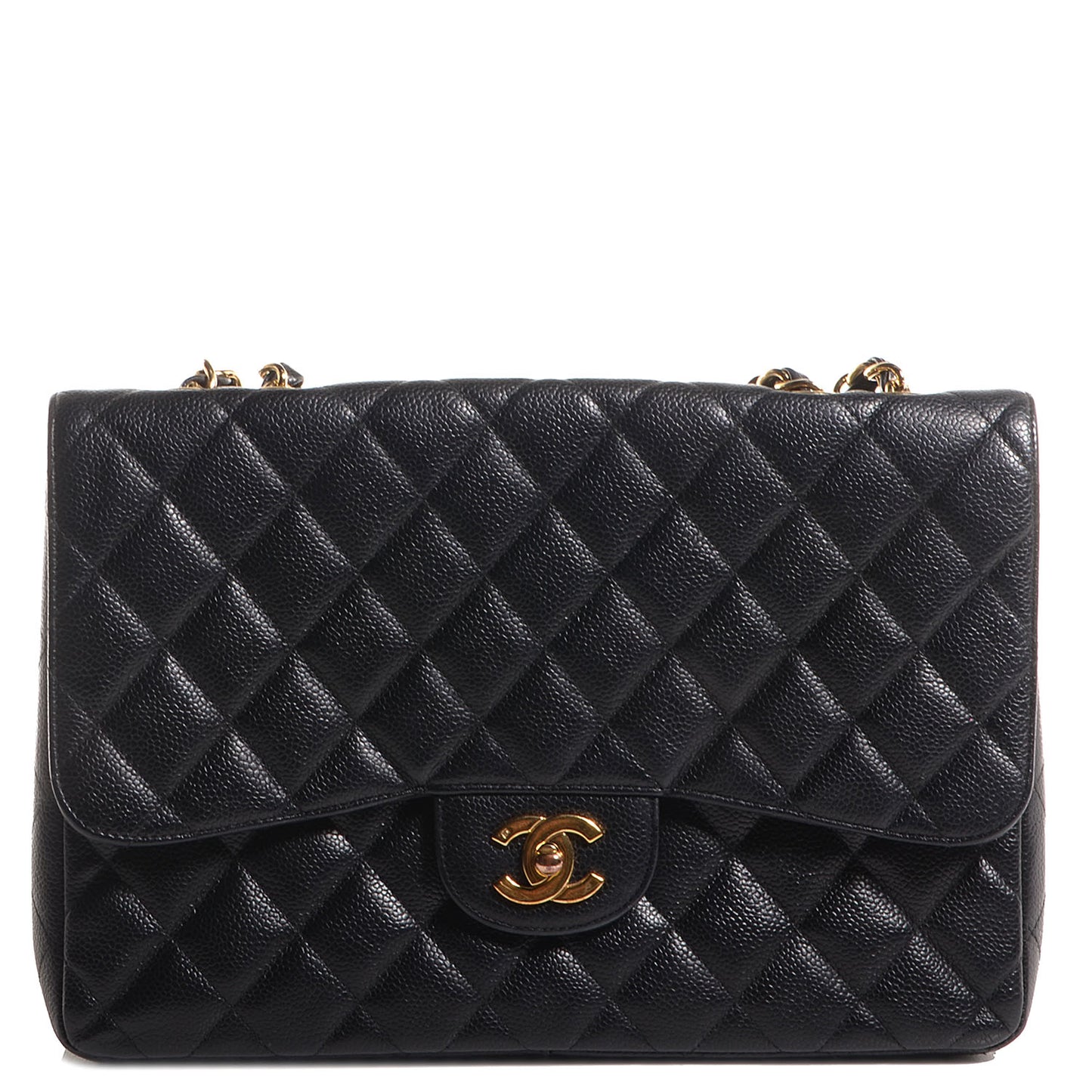 Caviar Quilted Jumbo Single Flap Black