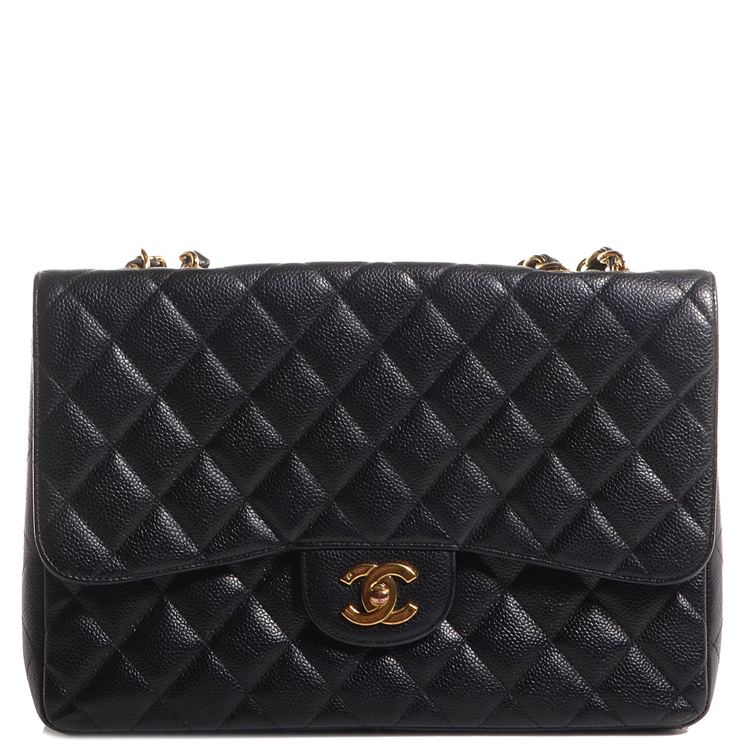 Chanel Caviar Quilted Jumbo Single Flap Black 1 of 7