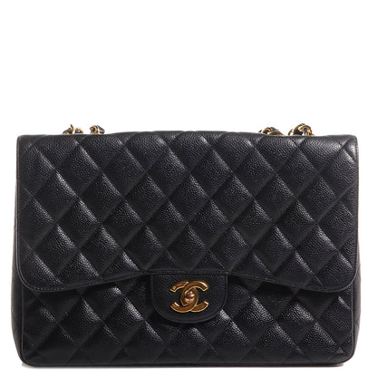 Chanel Caviar Quilted Jumbo Single Flap Black 1 of 7