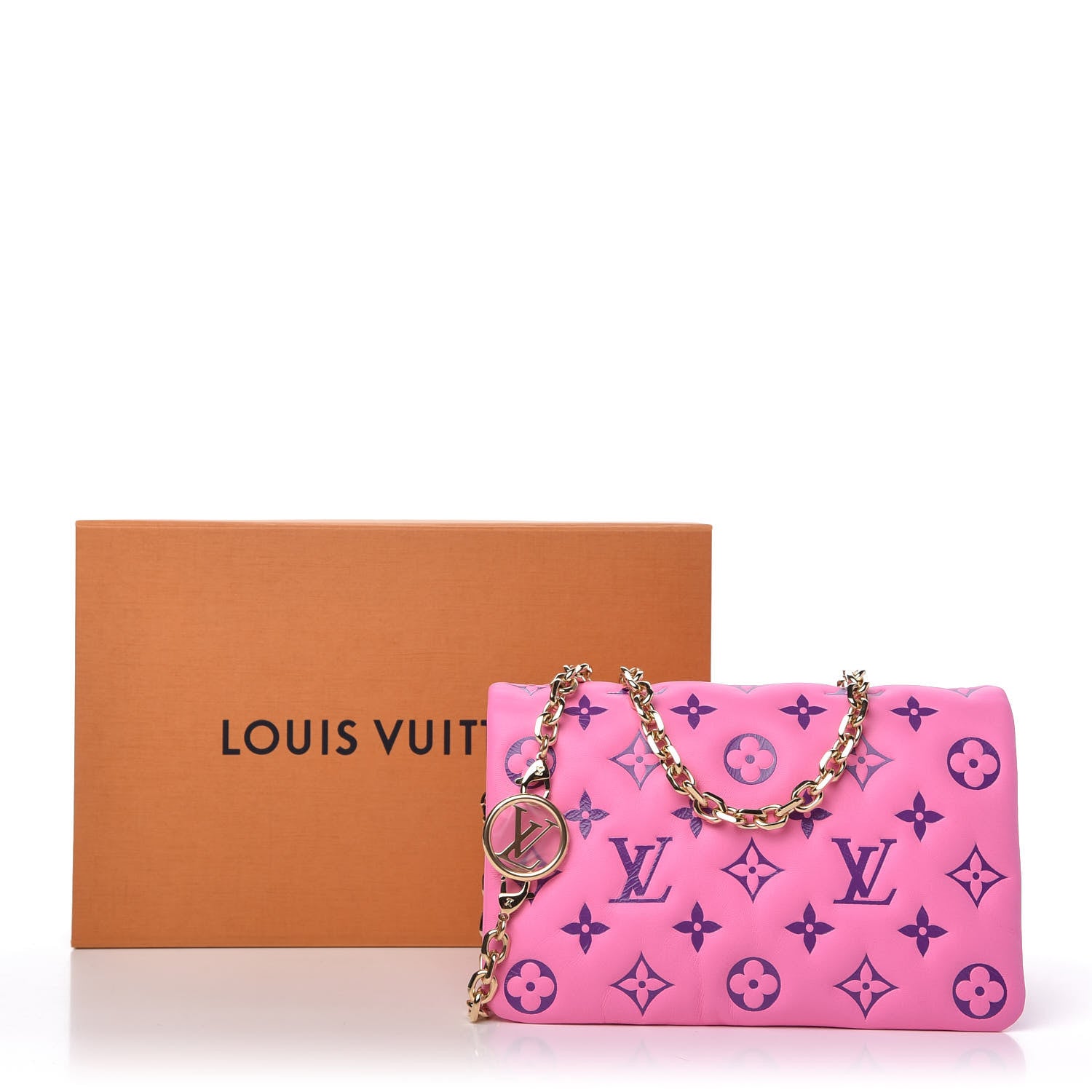 Louis Vuitton Lambskin Embossed Monogram Vuittamins Pochette Coussin Rose Violet 10 of 10