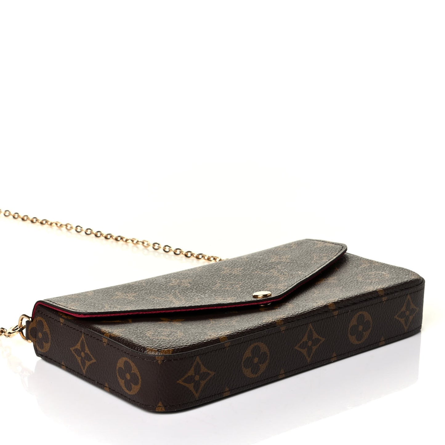 Monogram Pochette Felicie Chain Wallet Fuchsia