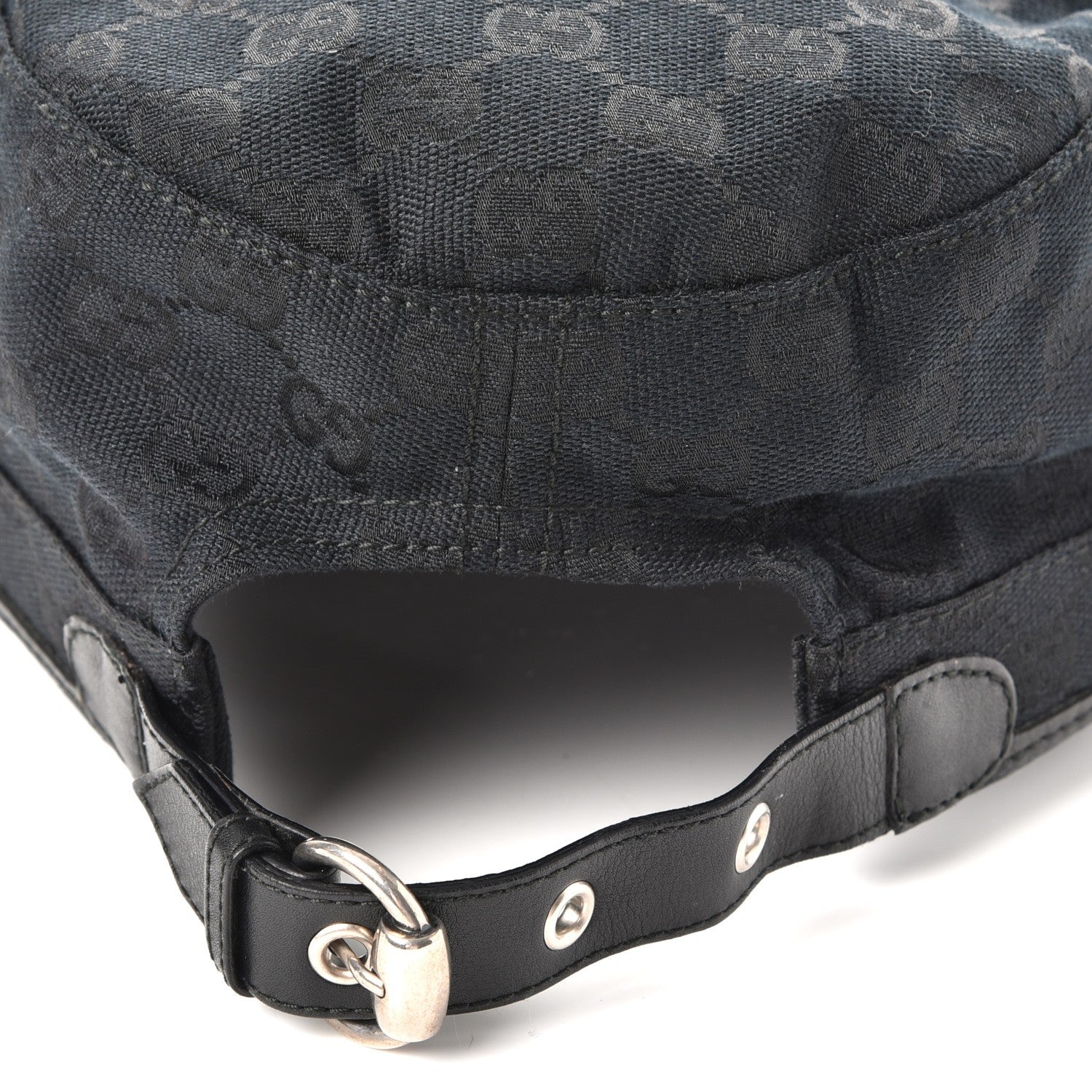 Gucci Monogram Military Horsebit Buckle Cap S Black 5 of 7