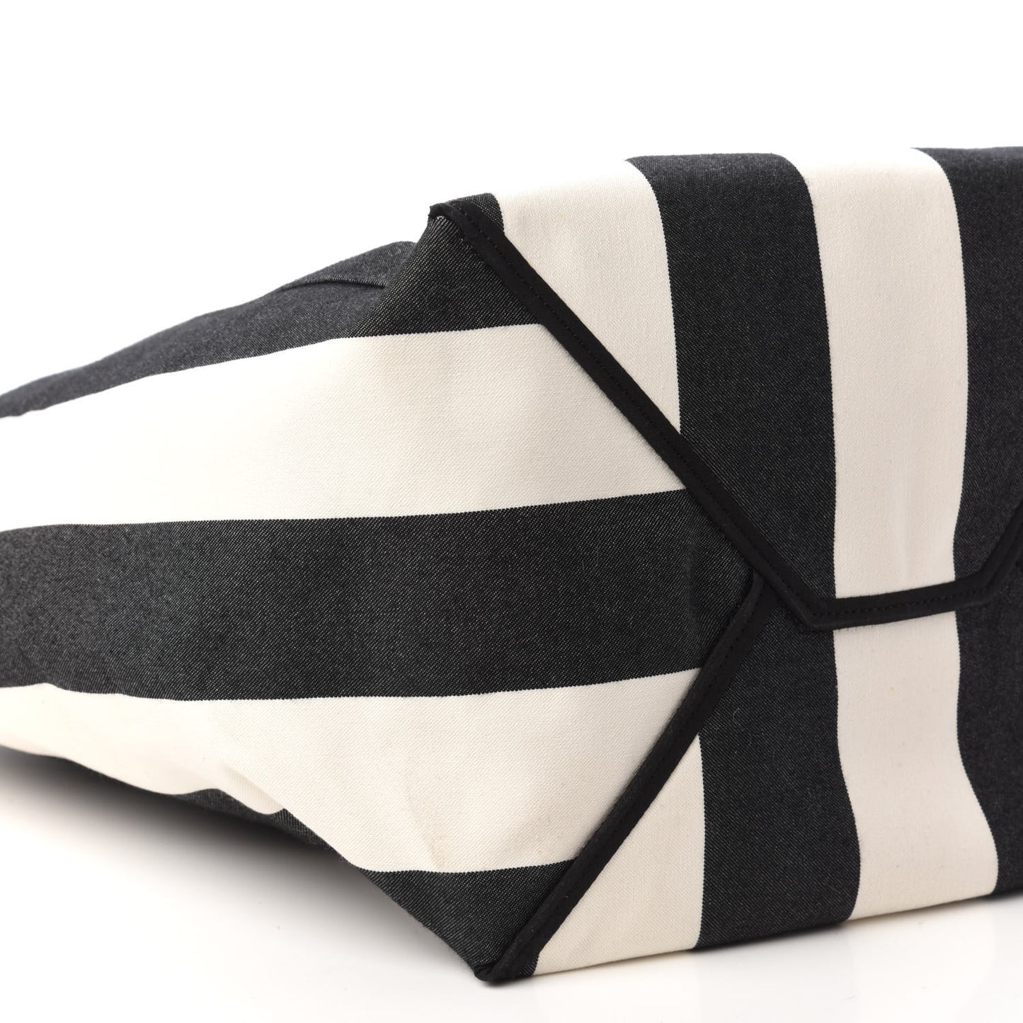 Canvas Striped Large Phantom Cabas Black White