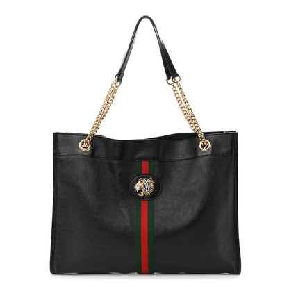 Gucci Calfskin Large Rajah Chain Tote Black 1 of 10
