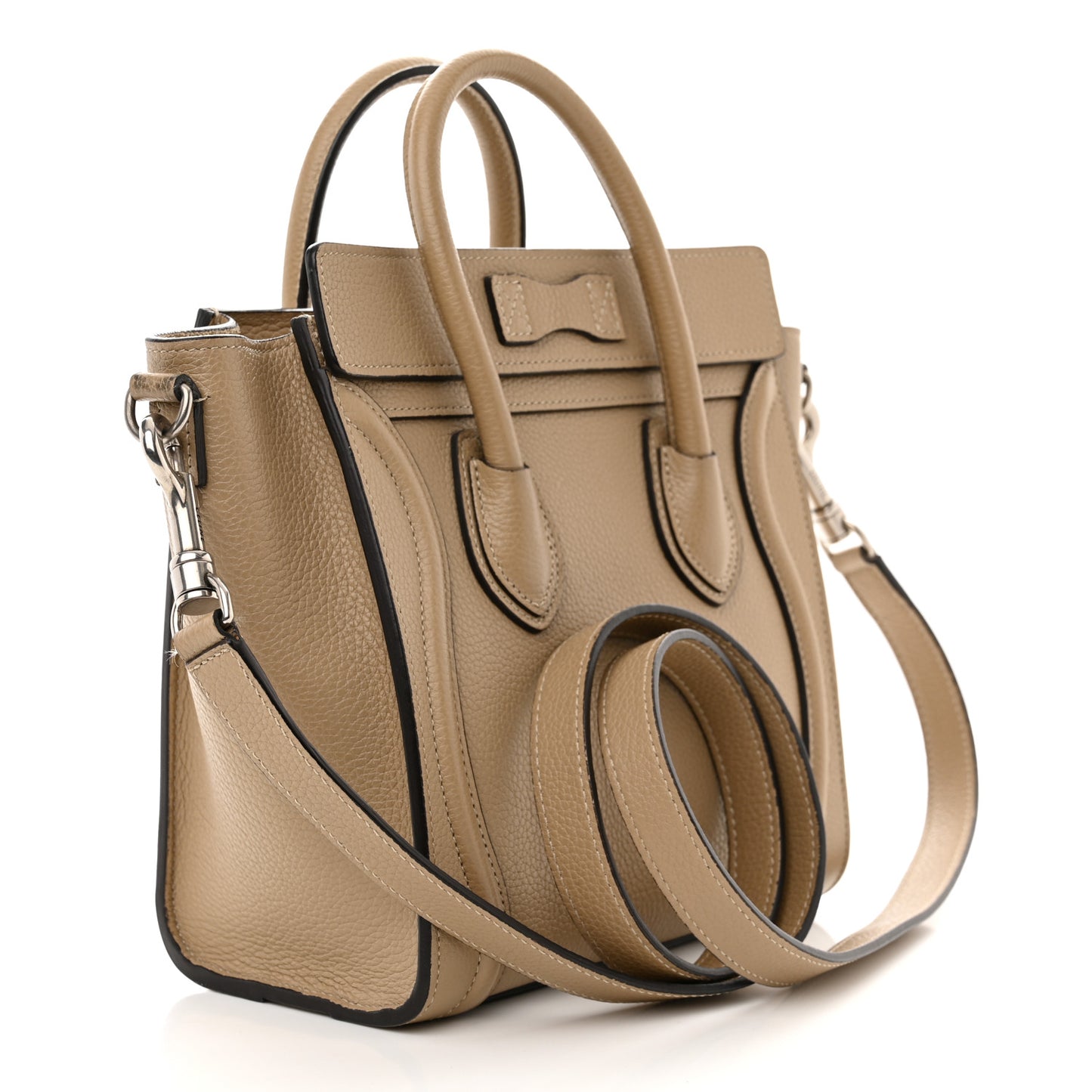 Drummed Calfskin Nano Luggage Dune