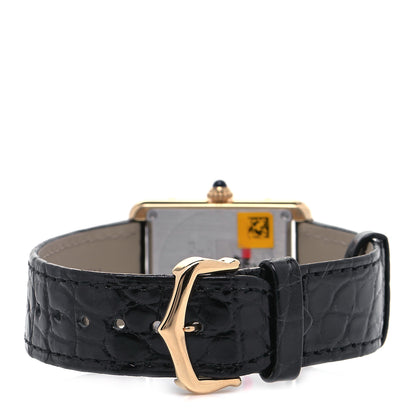 Cartier Stainless Steel 18K Yellow Gold Alligator 24mm Tank Solo Quartz Watch 3 of 6