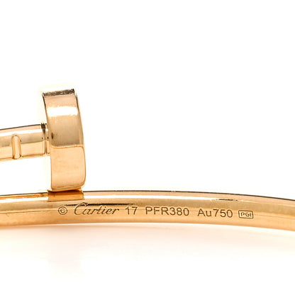 Cartier 18K Yellow Gold Small Juste Un Clou Bracelet 17 3 of 4