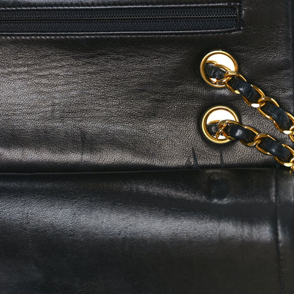 Chanel Lambskin Quilted Medium Double Flap Black 11 of 12