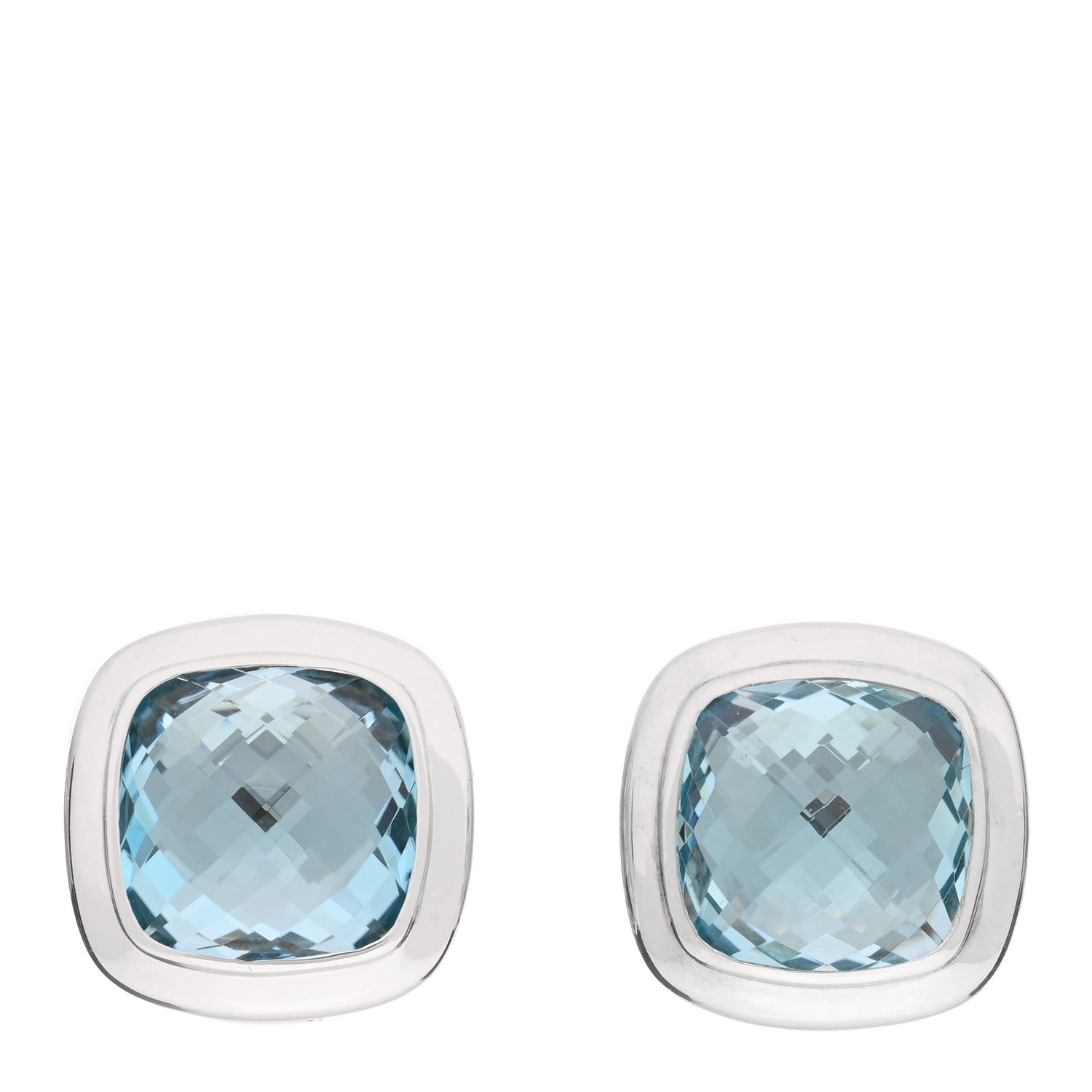 David Yurman Sterling Silver Blue Topaz 11mm Albion Earrings 1 of 4