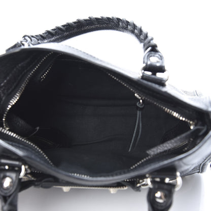 Balenciaga Chevre Silver Metallic Edge Hardware Mini City Black 5 of 10