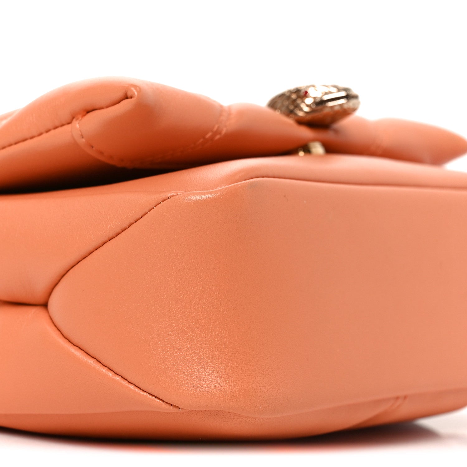 Bulgari Calfskin Matelasse Mini Serpenti Cabochon Crossbody Bag Orange 7 of 8