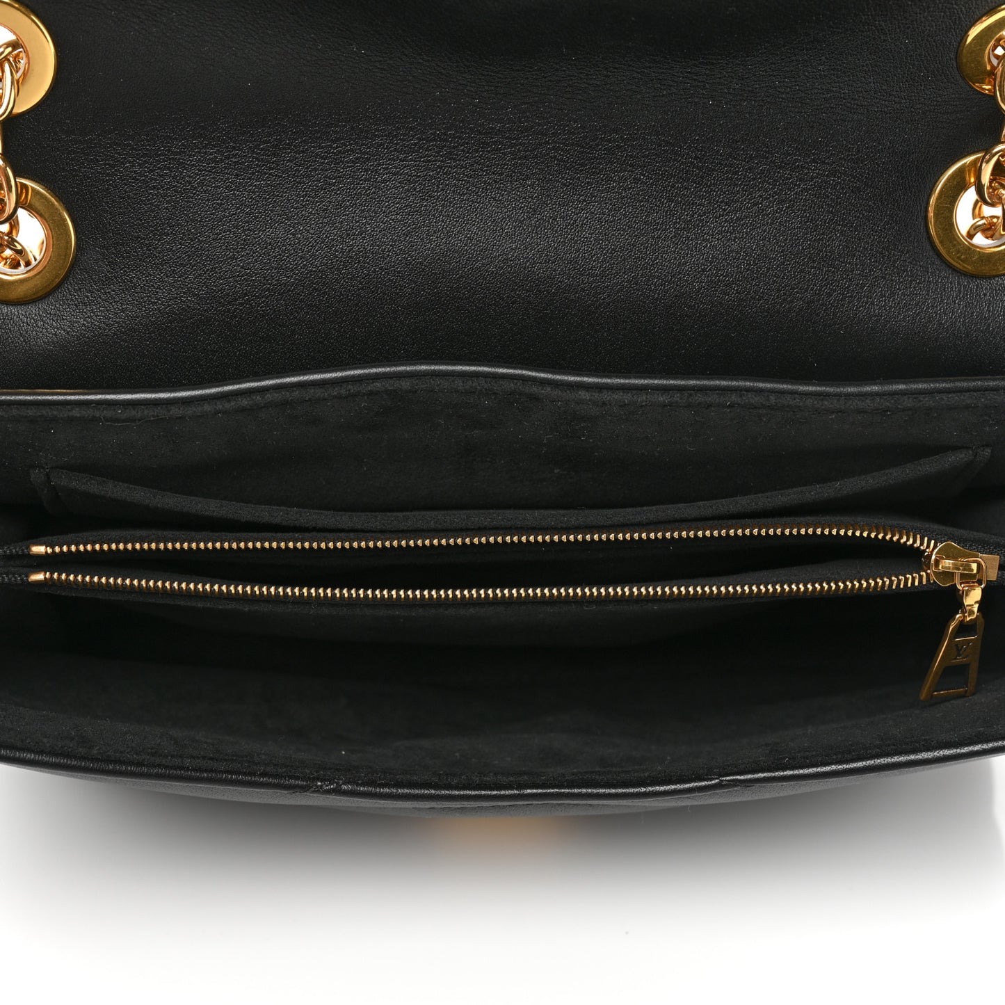 Calfskin LV New Wave Chain Bag Black