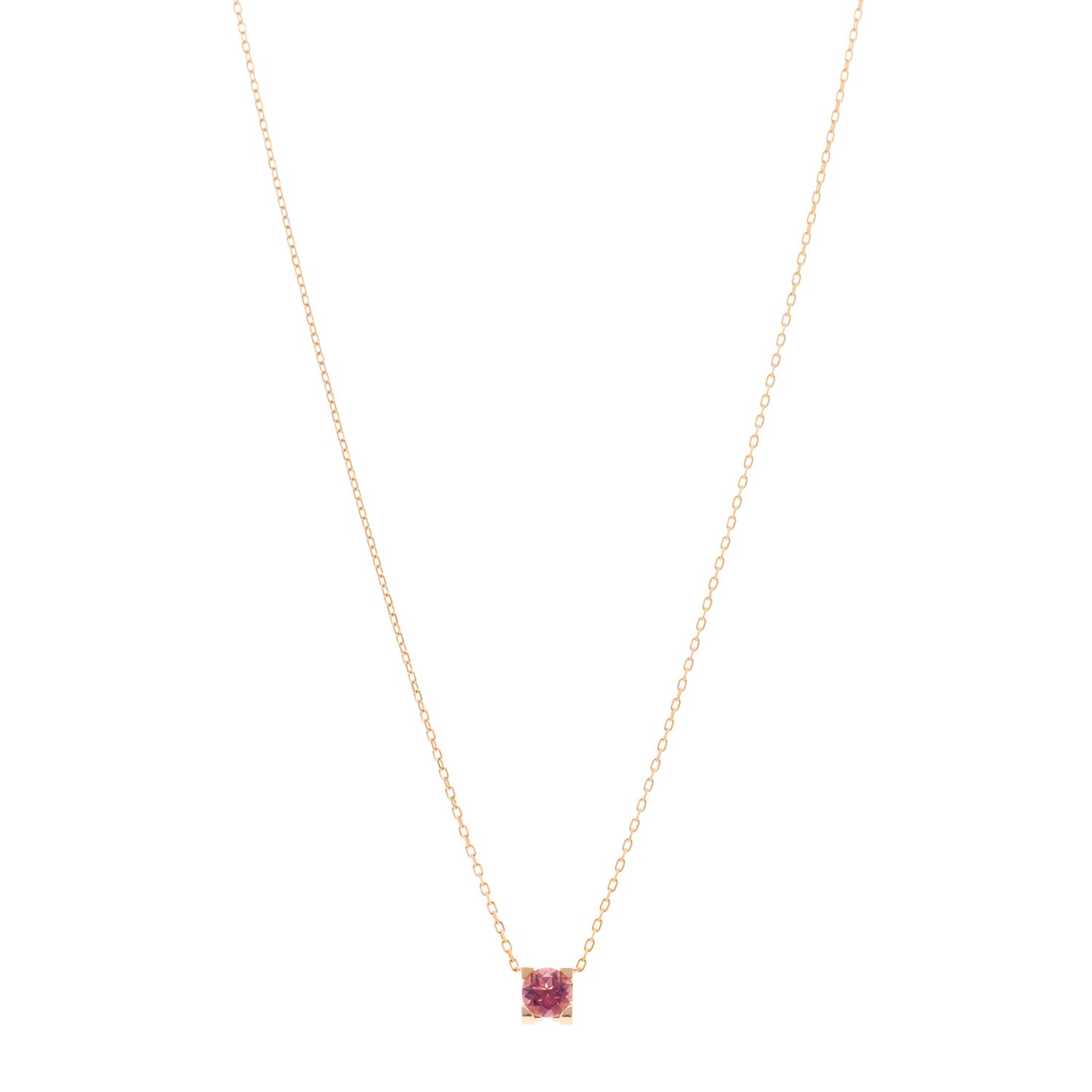 18K Pink Gold Pink Tourmaline C De Cartier Pendant Necklace