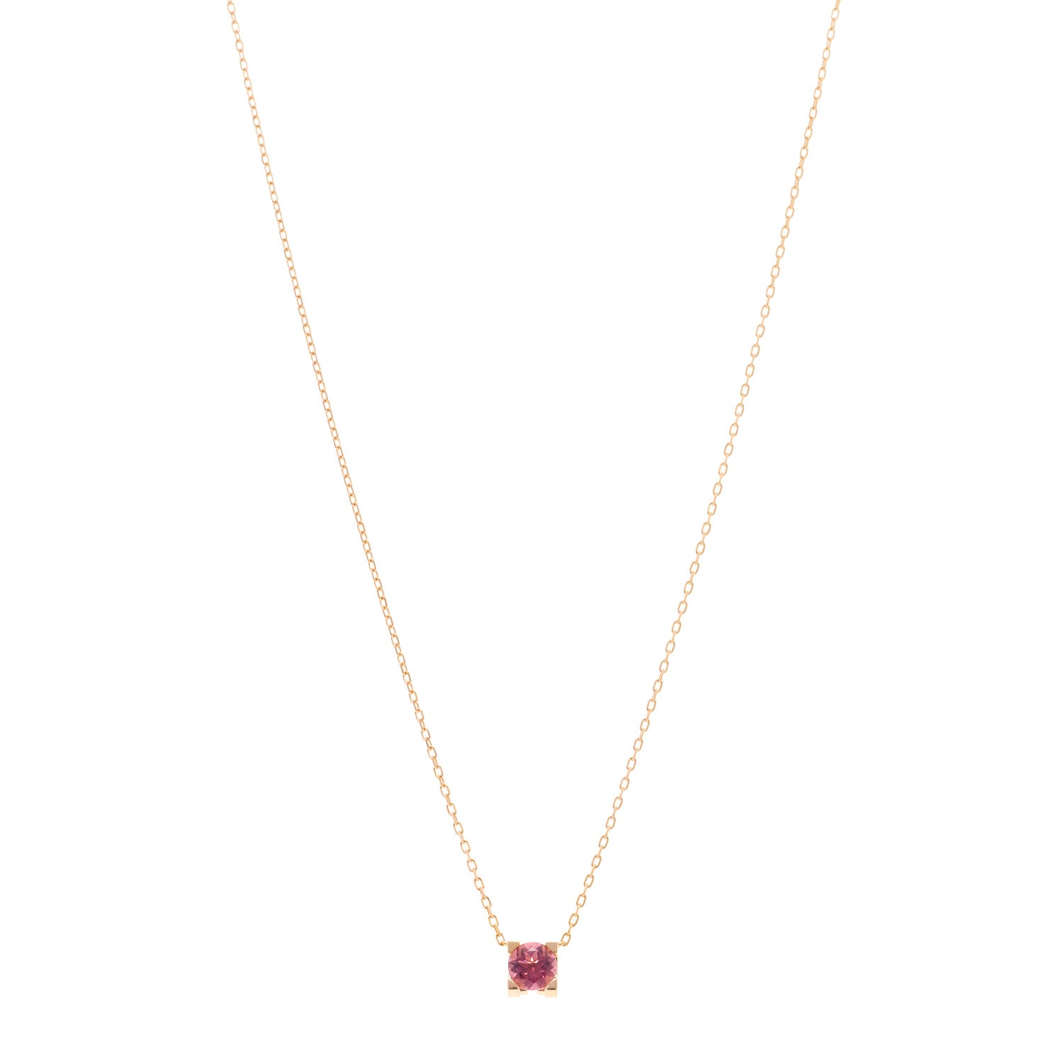 Cartier 18K Pink Gold Pink Tourmaline C De Cartier Pendant Necklace 1 of 5