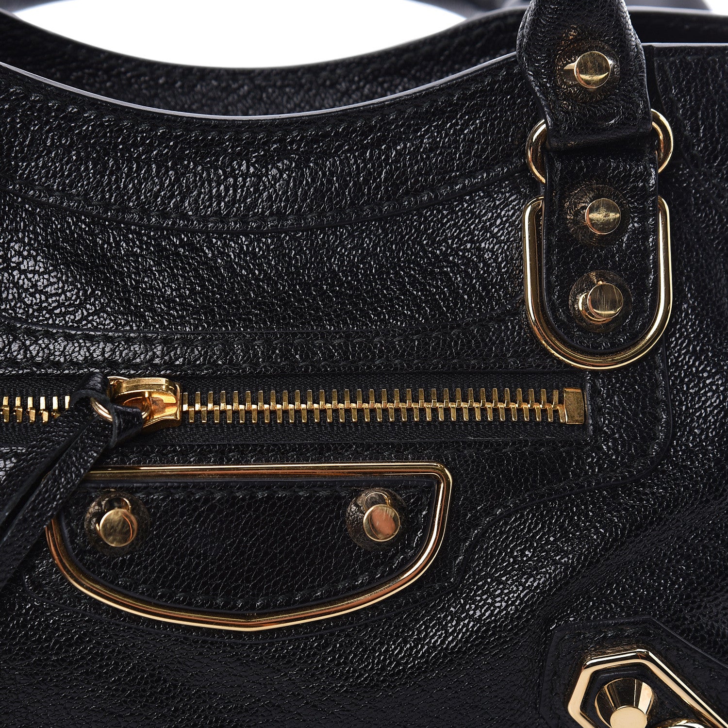 Balenciaga Chevre Gold Metallic Edge Hardware Mini City Black 10 of 10