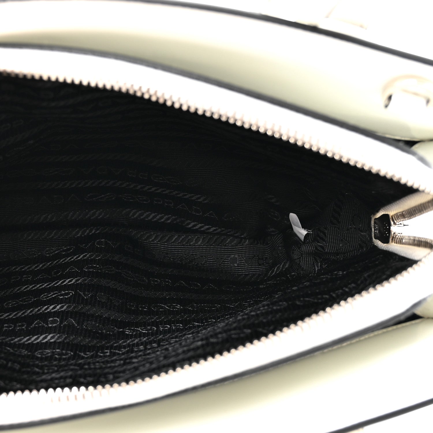 Prada Spazzolato Mini Re-Edition 1995 Double Handle Handbag White 5 of 11