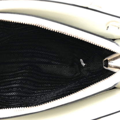 Prada Spazzolato Mini Re-Edition 1995 Double Handle Handbag White 5 of 11