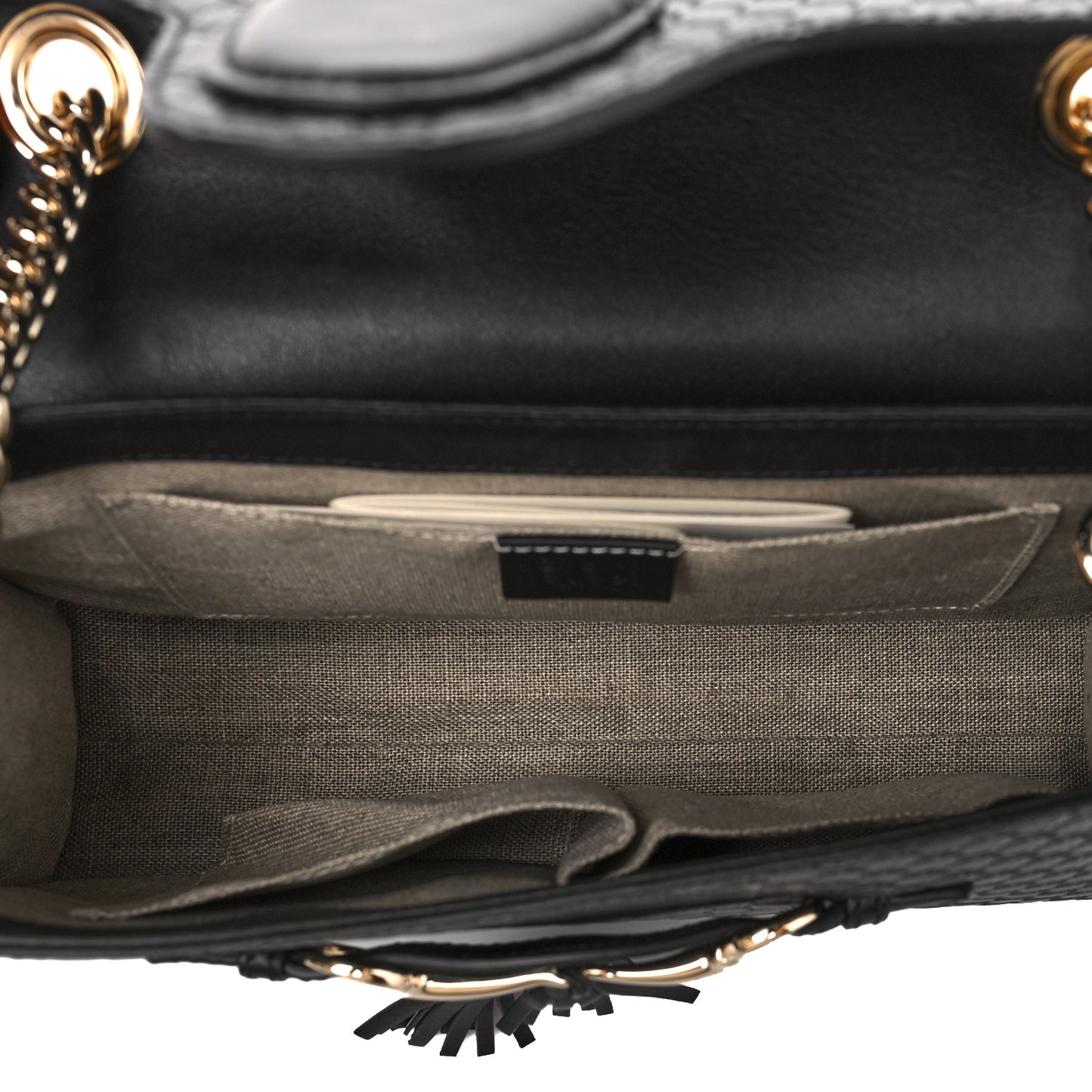 Microguccissima Medium Emily Chain Shoulder Bag Black