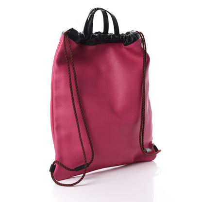 Gucci Grained Calfskin Logo Drawstring Backpack Box Pink Green Black 2 of 9