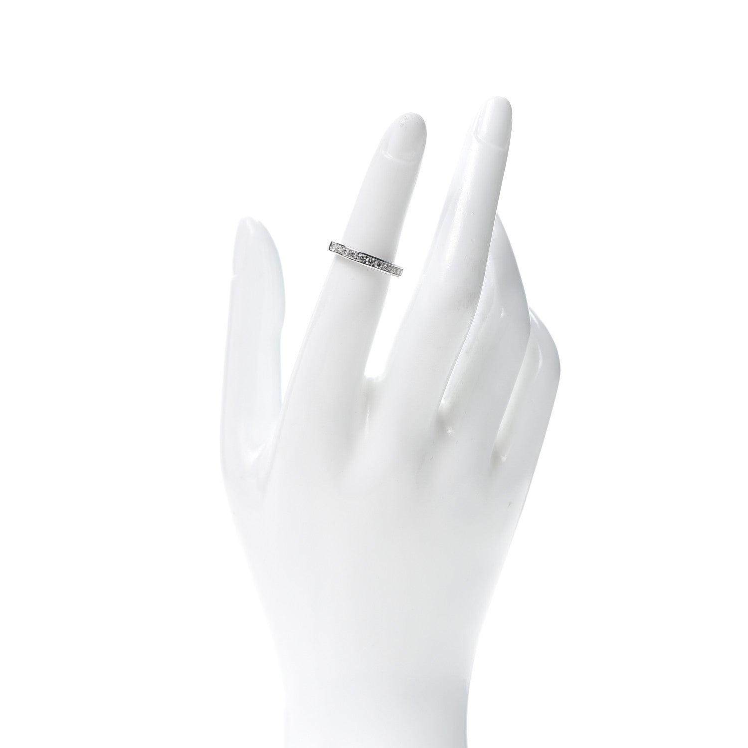 Tiffany Platinum Diamond 3mm Half Circle Wedding Band Ring 48 4.5 2 of 5