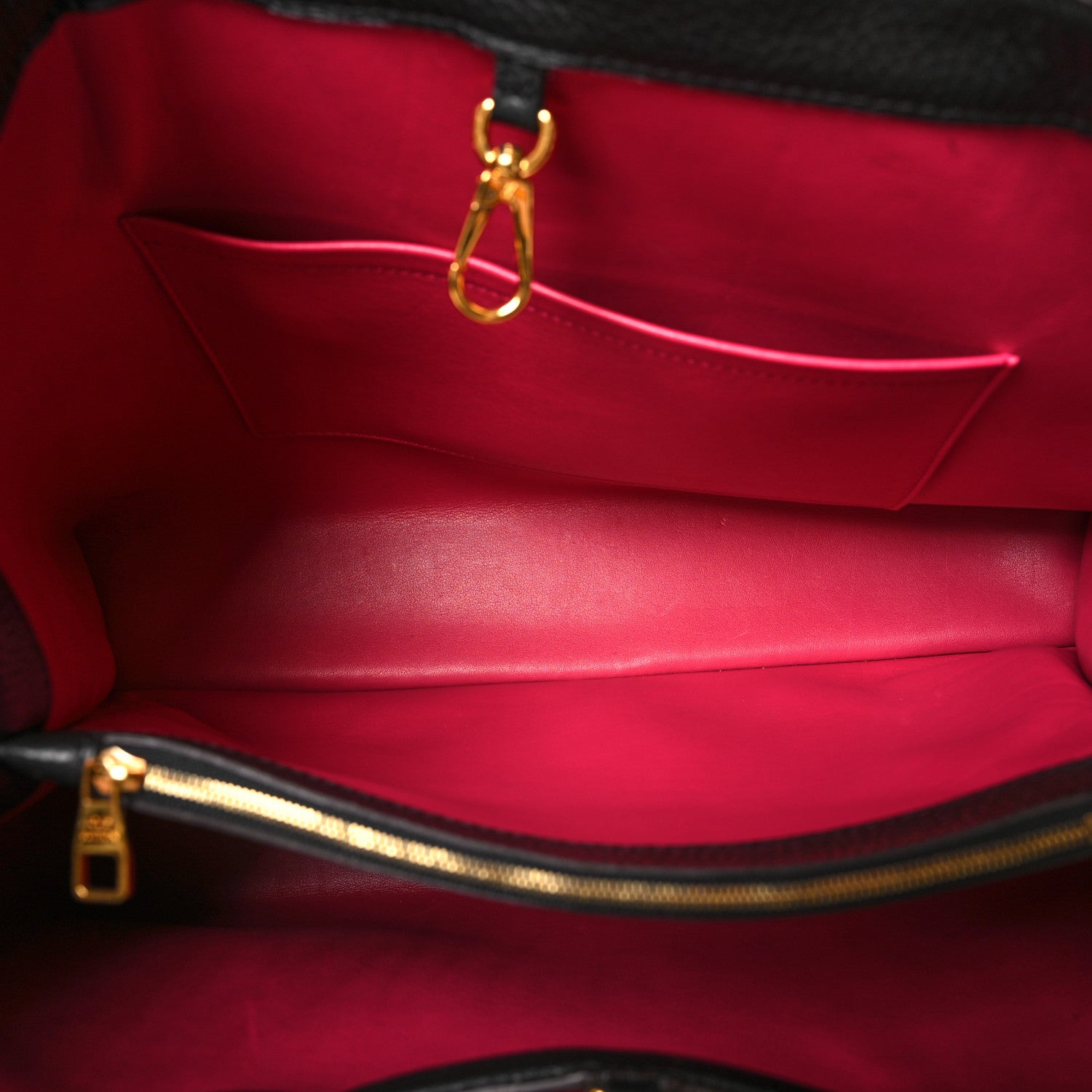 Louis Vuitton Taurillon Capucines GM Black Fuchsia 6 of 11