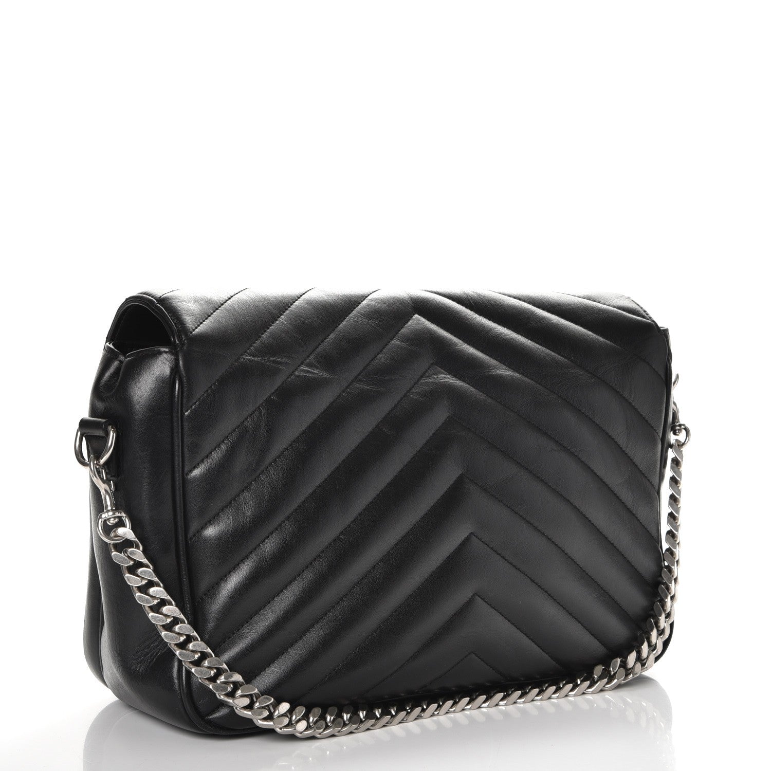 Saint Laurent Calfskin Y Quilted Monogram Loulou Shoulder Bag Black 3 of 10