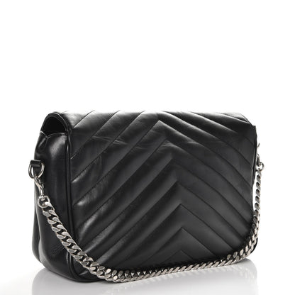 Saint Laurent Calfskin Y Quilted Monogram Loulou Shoulder Bag Black 3 of 10