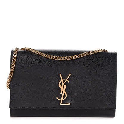 Saint Laurent Grain De Poudre Medium Classic Monogram Kate Satchel Black 1 of 11